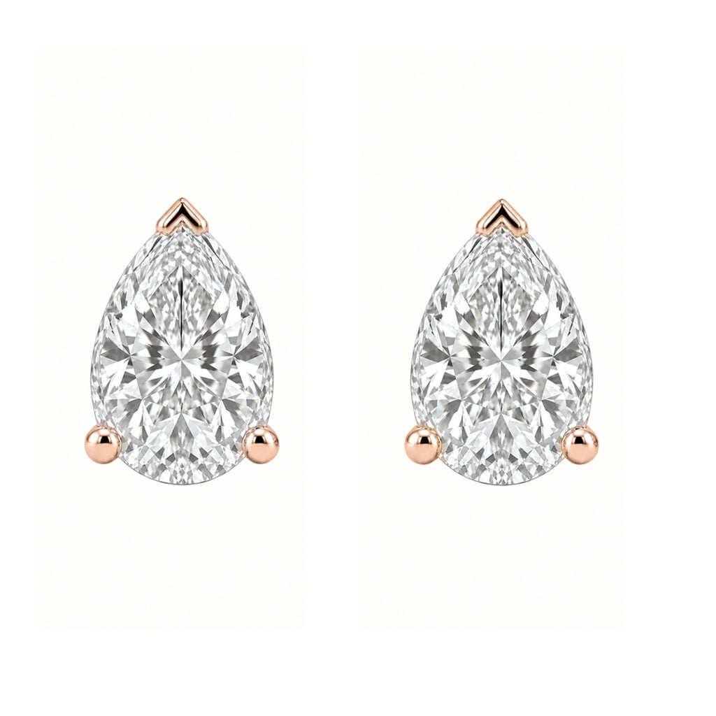 1-6 ctw Pear Solitaire Stud Earrings