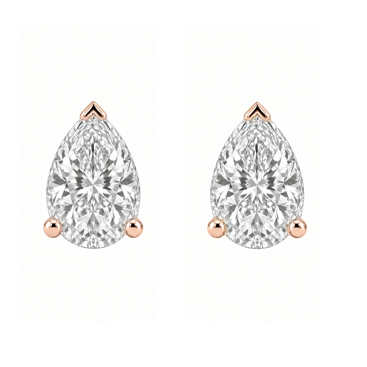 1-6 ctw Pear Solitaire Stud Earrings