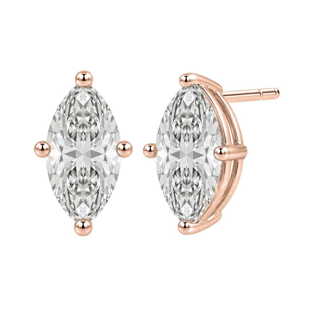 1.00-6.00 ctw Mixed Cut Stud Earrings