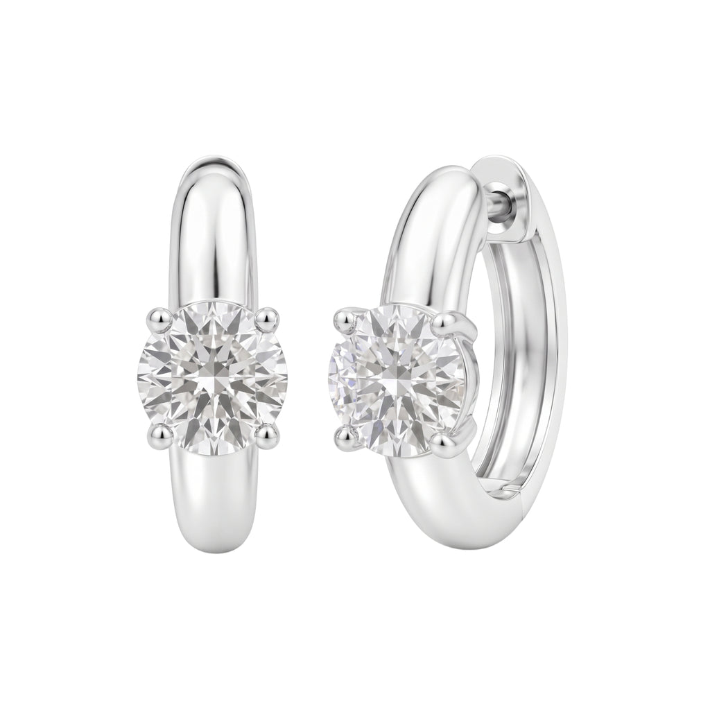 1-4 ctw Round Hoop Earrings