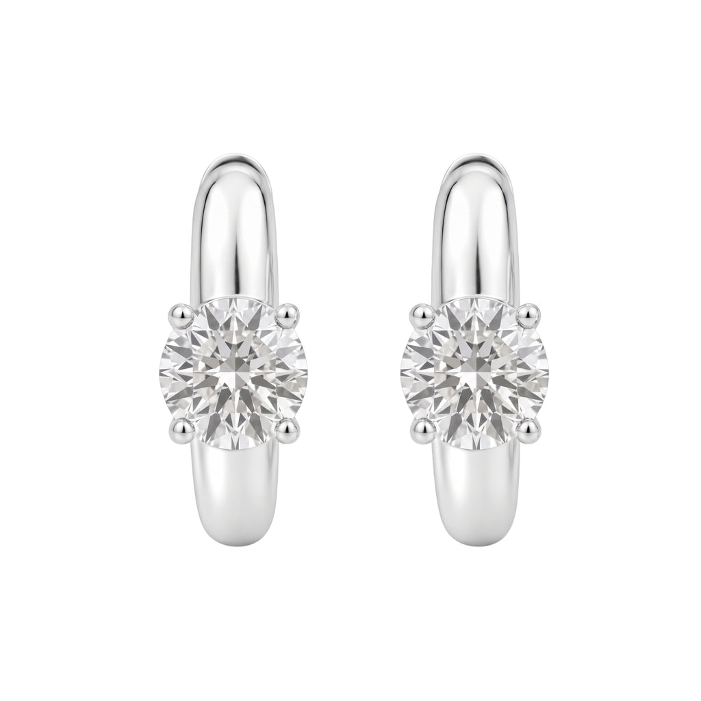 1-4 ctw Round Hoop Earrings