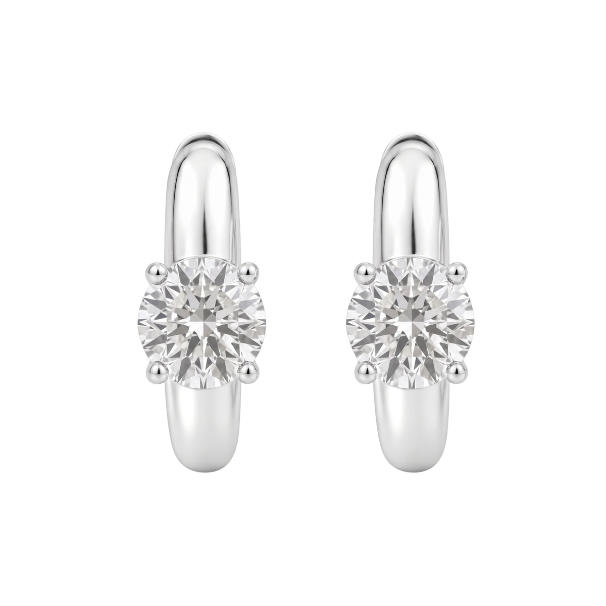 1-4 ctw Round Hoop Earrings
