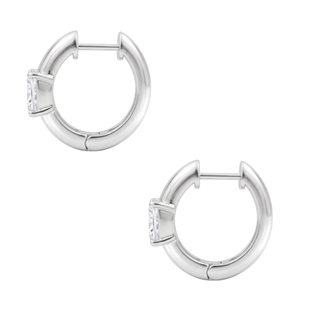 1-4 ctw Round Hoop Earrings