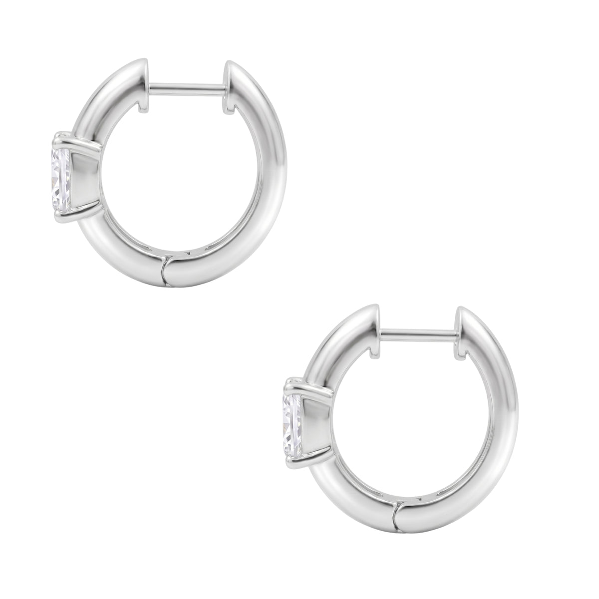 1-4 ctw Round Hoop Earrings