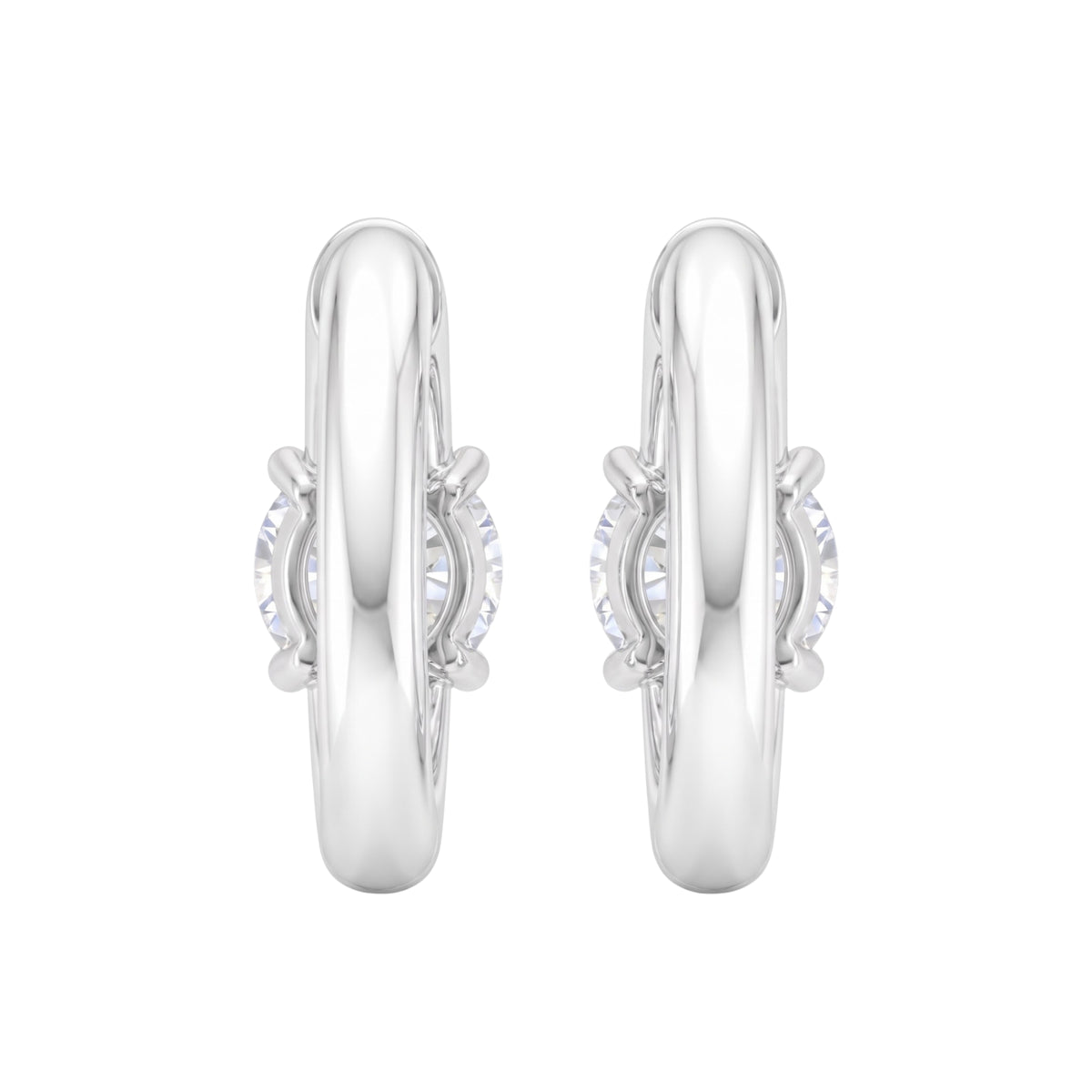 1-4 ctw Round Hoop Earrings