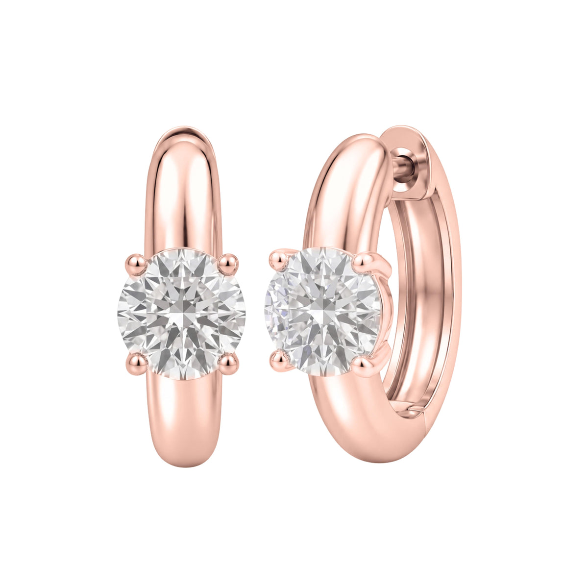 1-4 ctw Mixed Solitaire Hoop Earrings