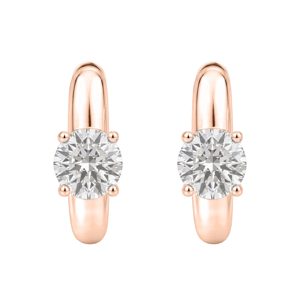 1-4 ctw Round Hoop Earrings