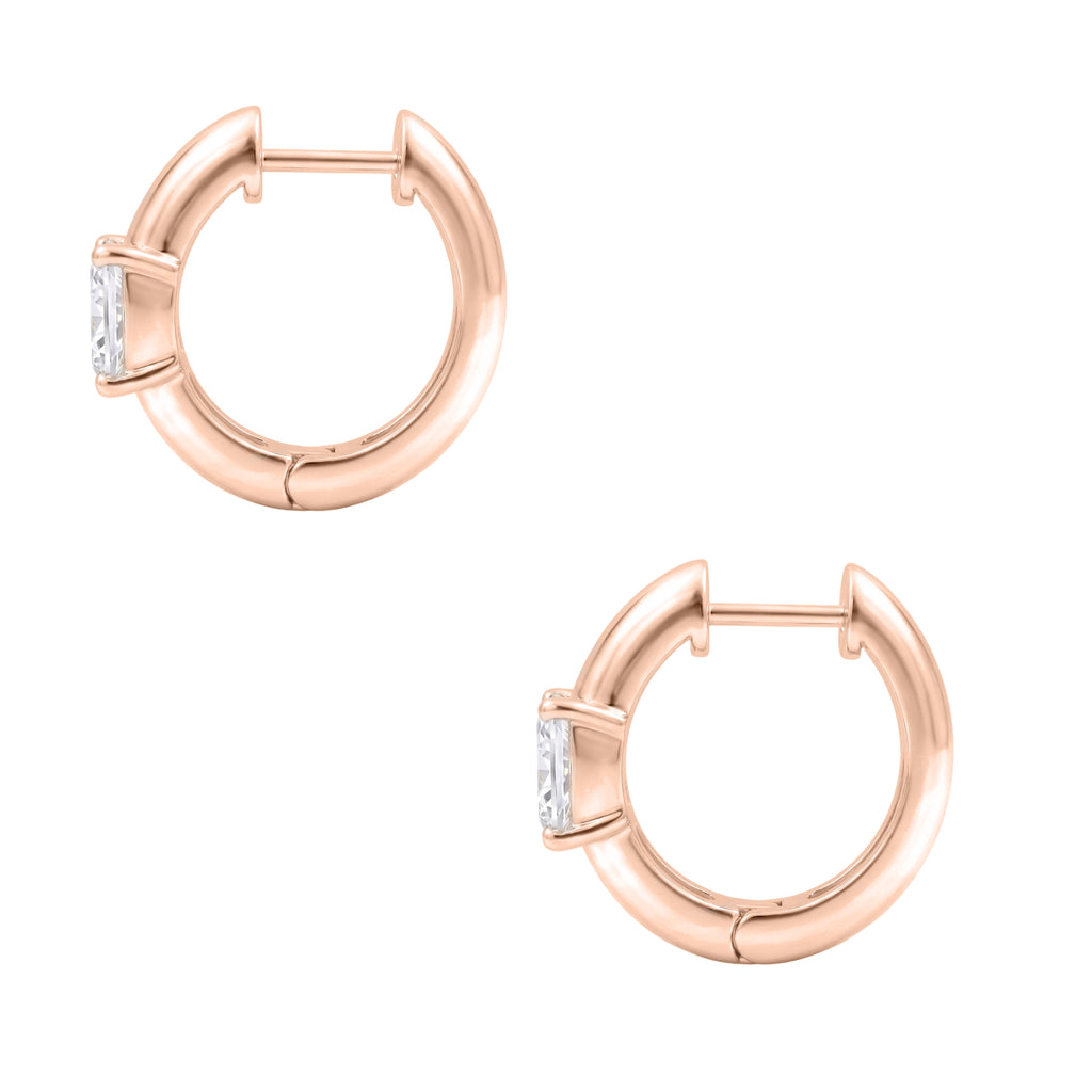 1-4 ctw Round Hoop Earrings