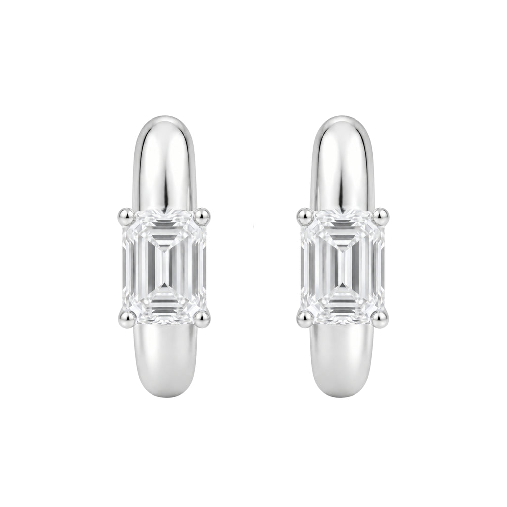 1-4 ctw Emerald Hoop Earrings