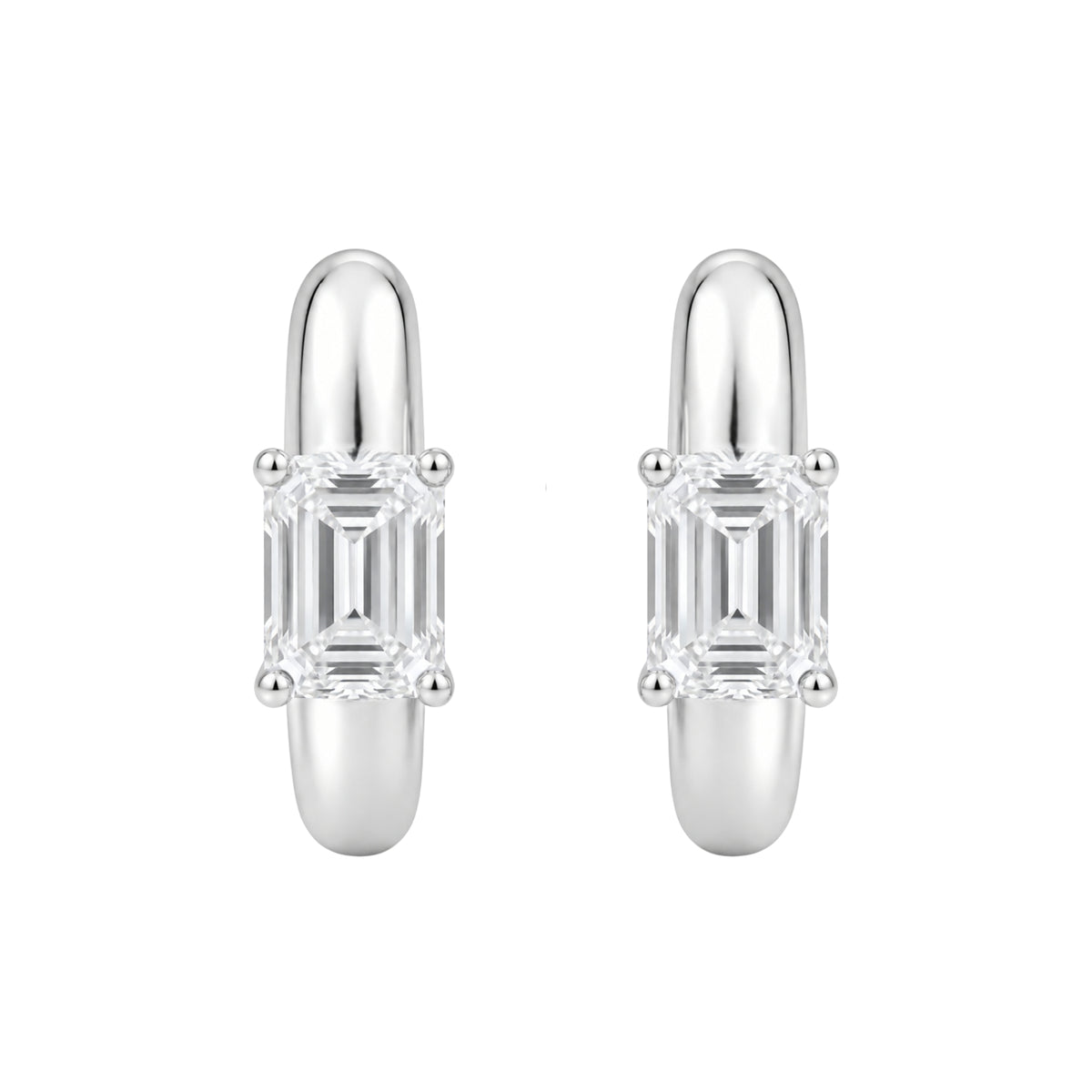 1-4 ctw Emerald Hoop Earrings