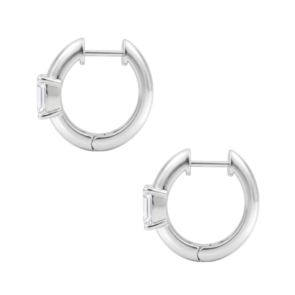 1-4 ctw Emerald Hoop Earrings