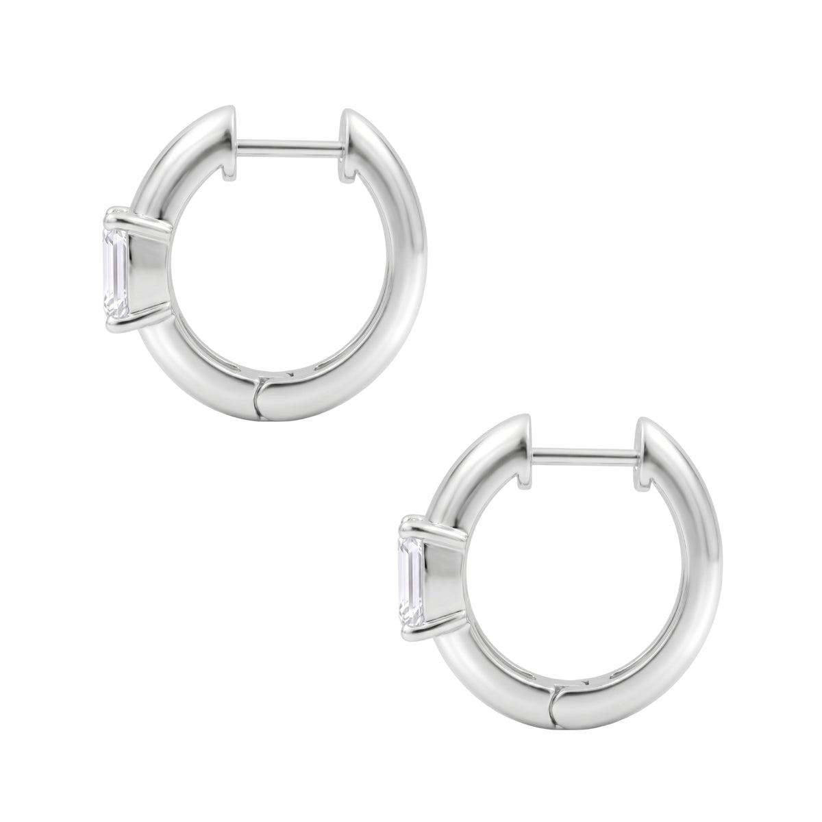 1-4 ctw Emerald Hoop Earrings