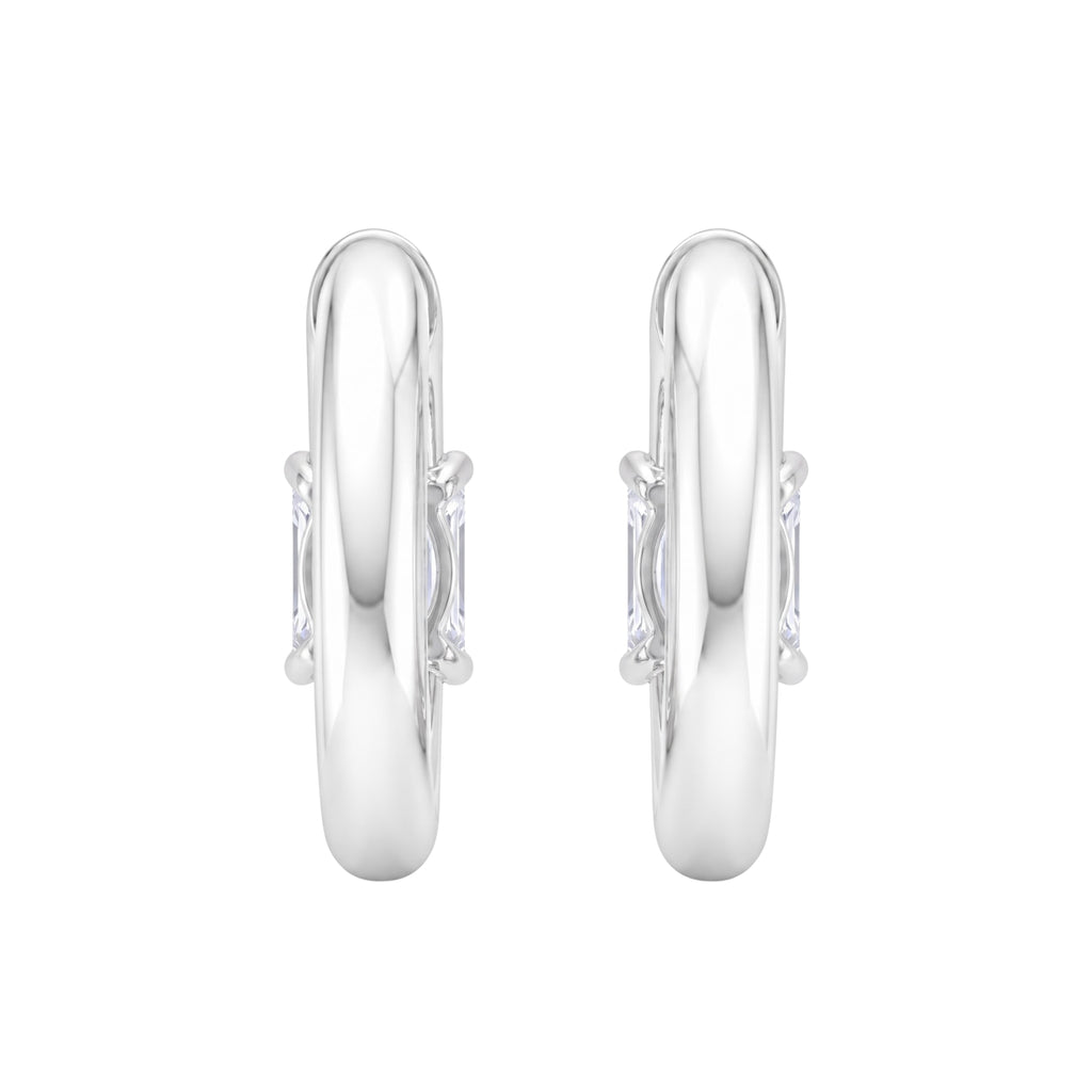 1-4 ctw Emerald Hoop Earrings