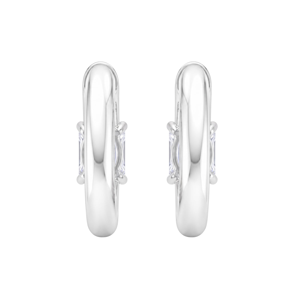 1-4 ctw Emerald Hoop Earrings