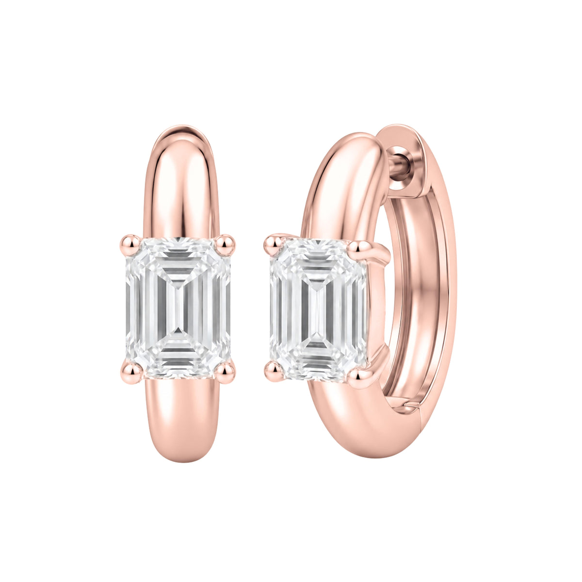 1-4 ctw Mixed Solitaire Hoop Earrings