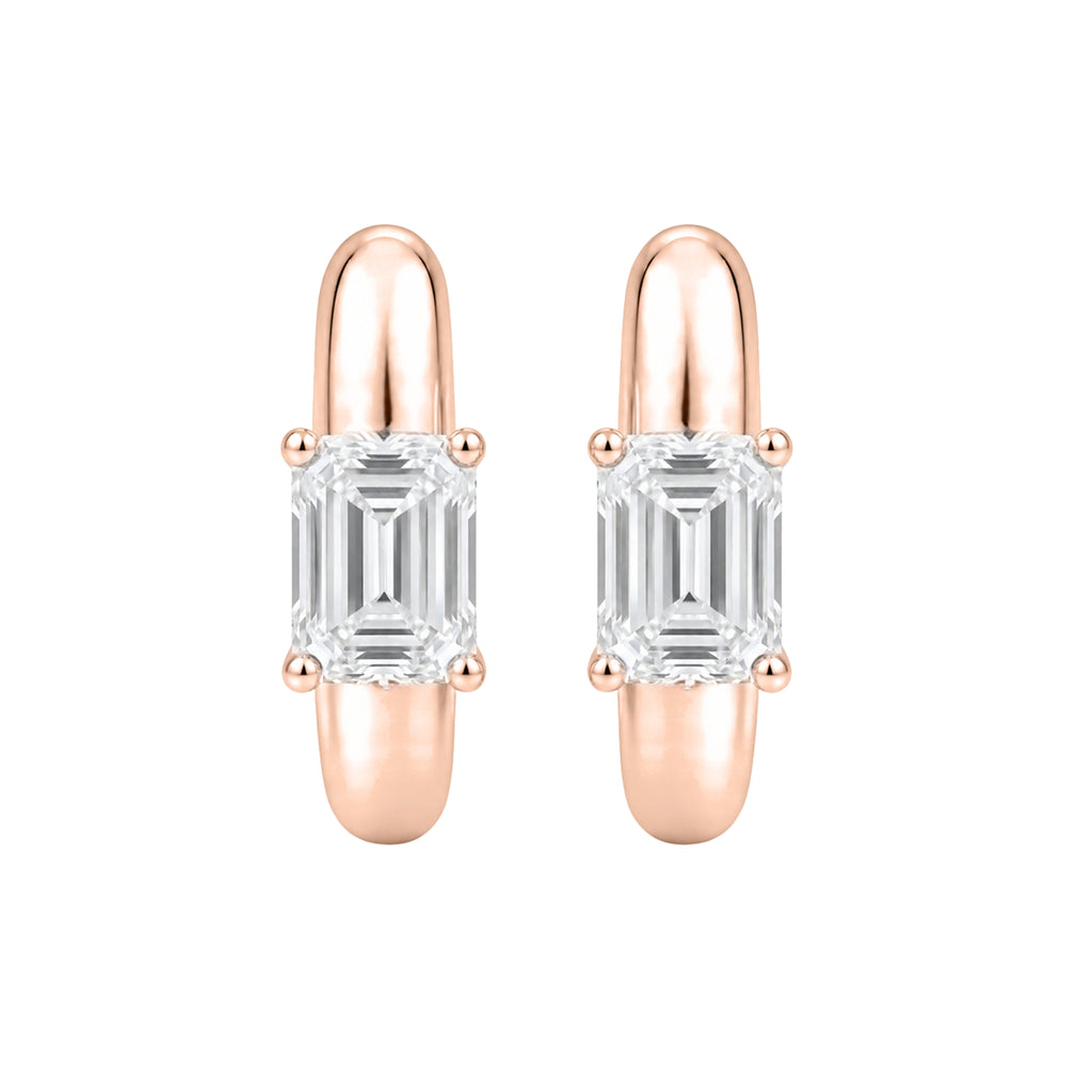 1-4 ctw Emerald Hoop Earrings