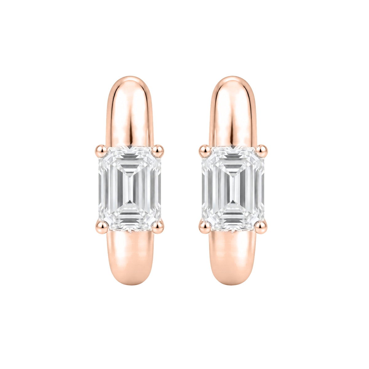1-4 ctw Emerald Hoop Earrings