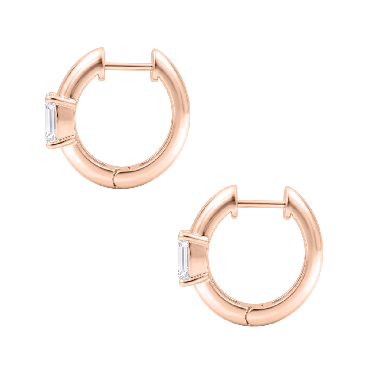 1-4 ctw Emerald Hoop Earrings