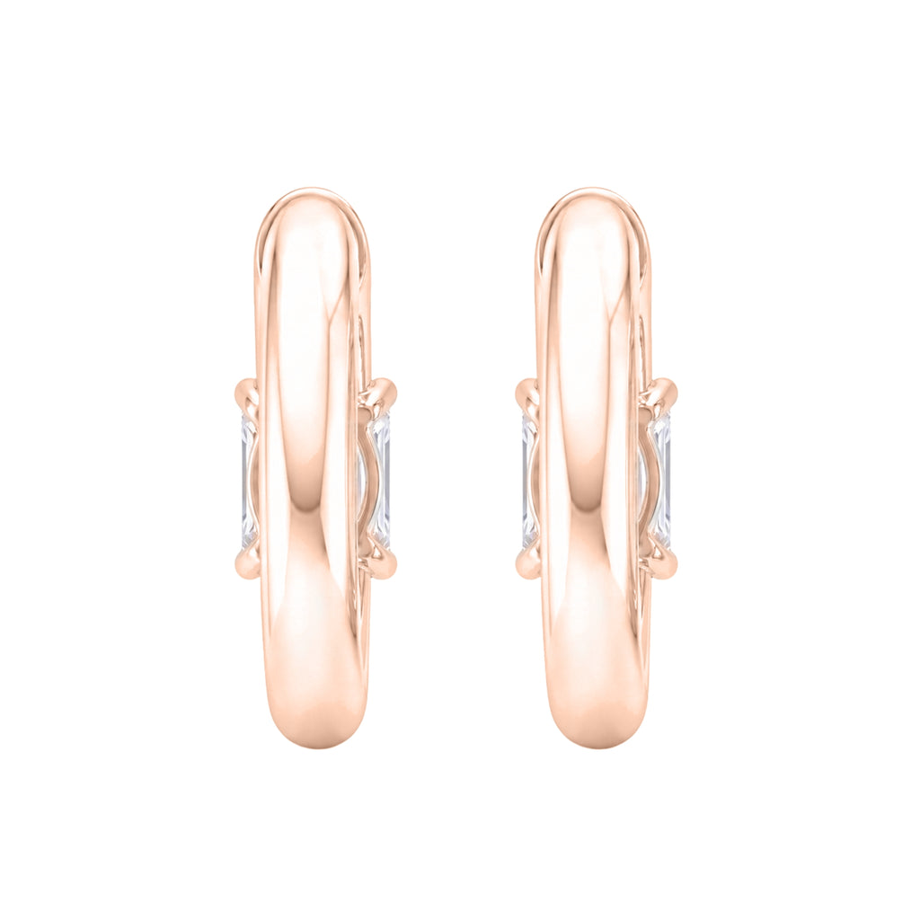 1-4 ctw Emerald Hoop Earrings