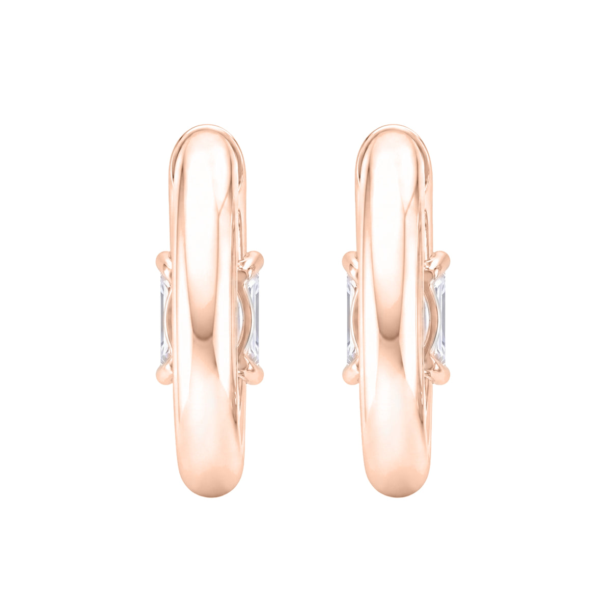 1-4 ctw Emerald Hoop Earrings