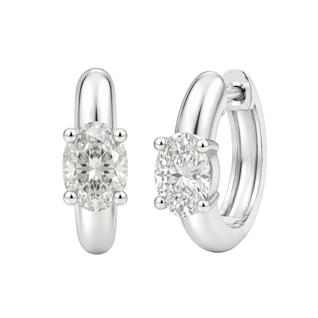 1-4 ctw Oval Hoop Earrings