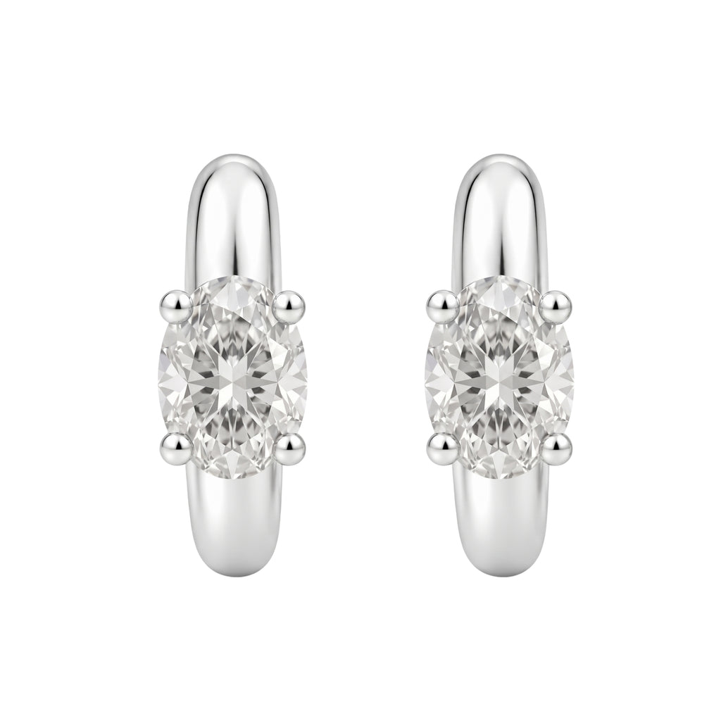 1-4 ctw Oval Hoop Earrings