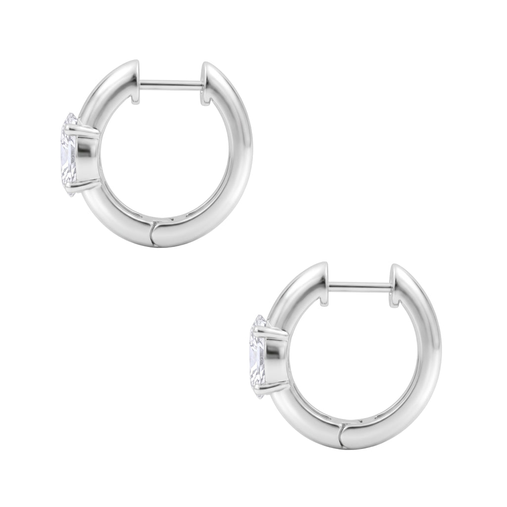 1-4 ctw Oval Hoop Earrings