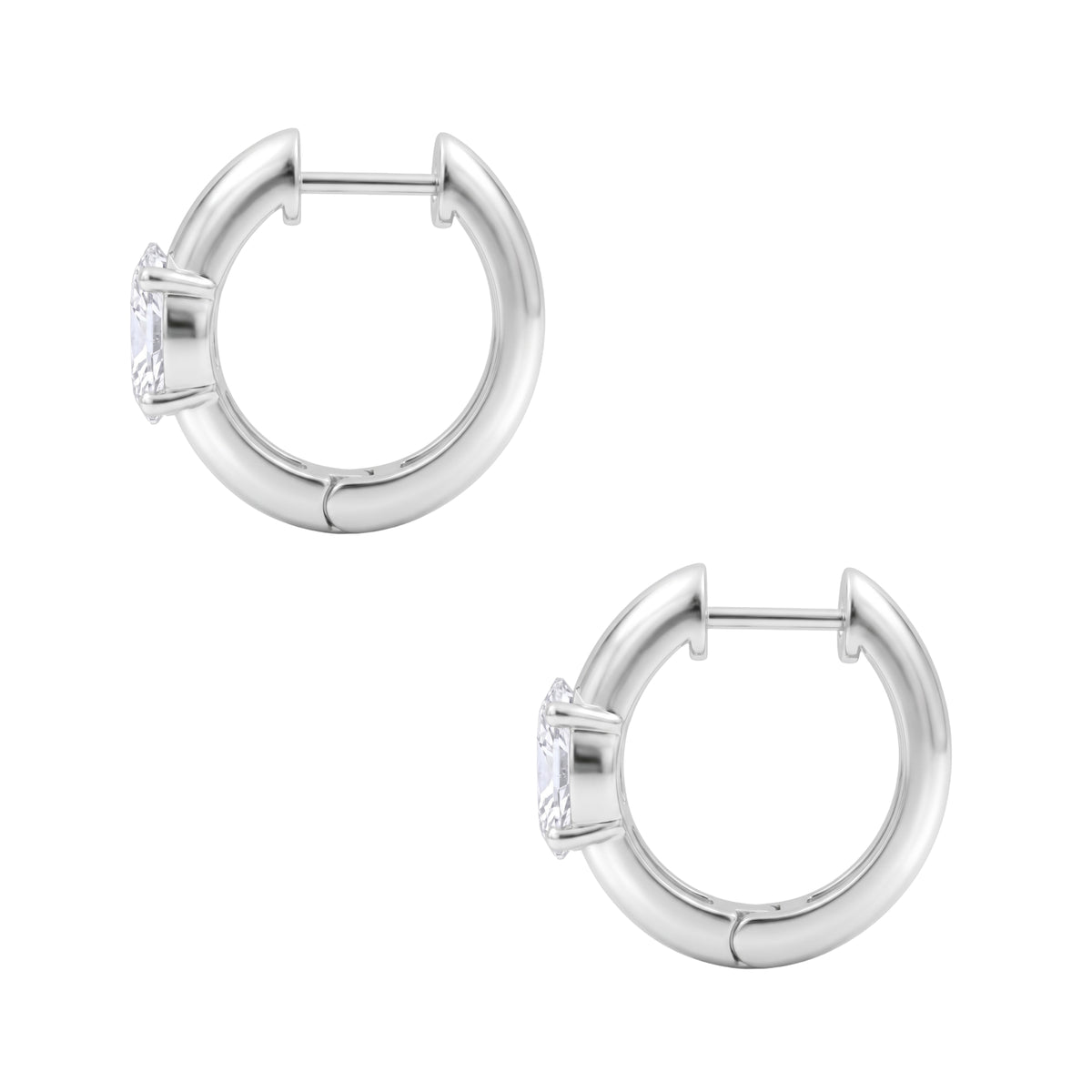 1-4 ctw Oval Hoop Earrings