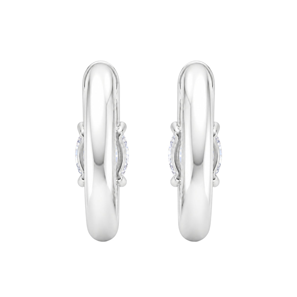 1-4 ctw Oval Hoop Earrings