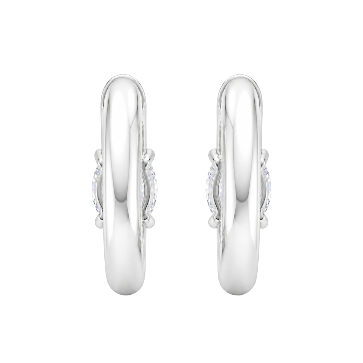1-4 ctw Oval Hoop Earrings