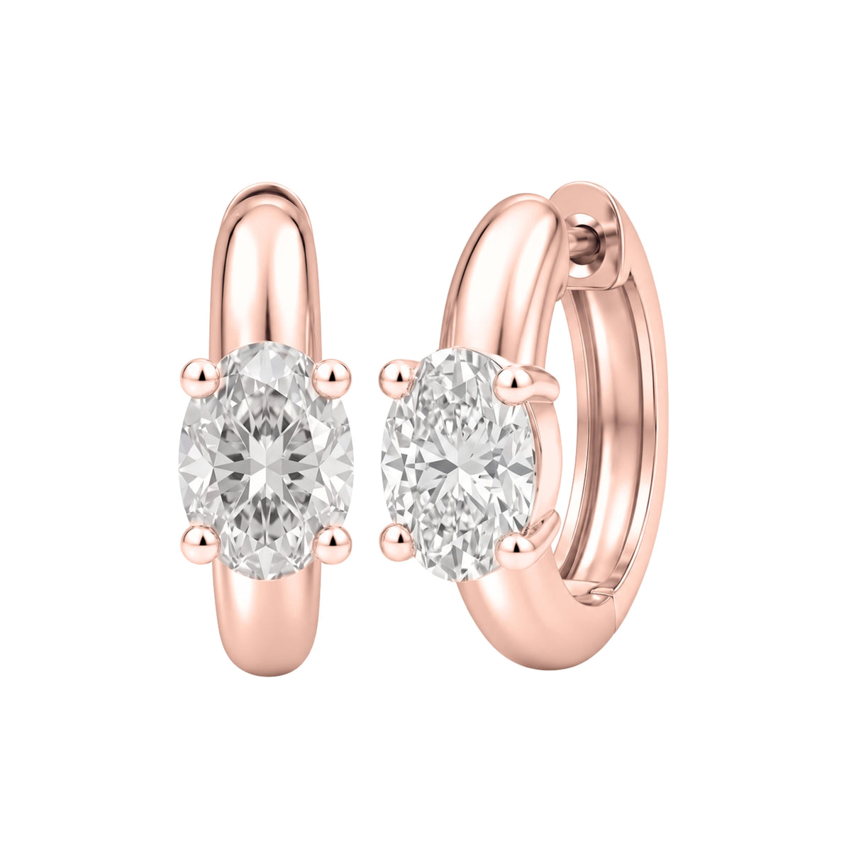 1-4 ctw Mixed Solitaire Hoop Earrings