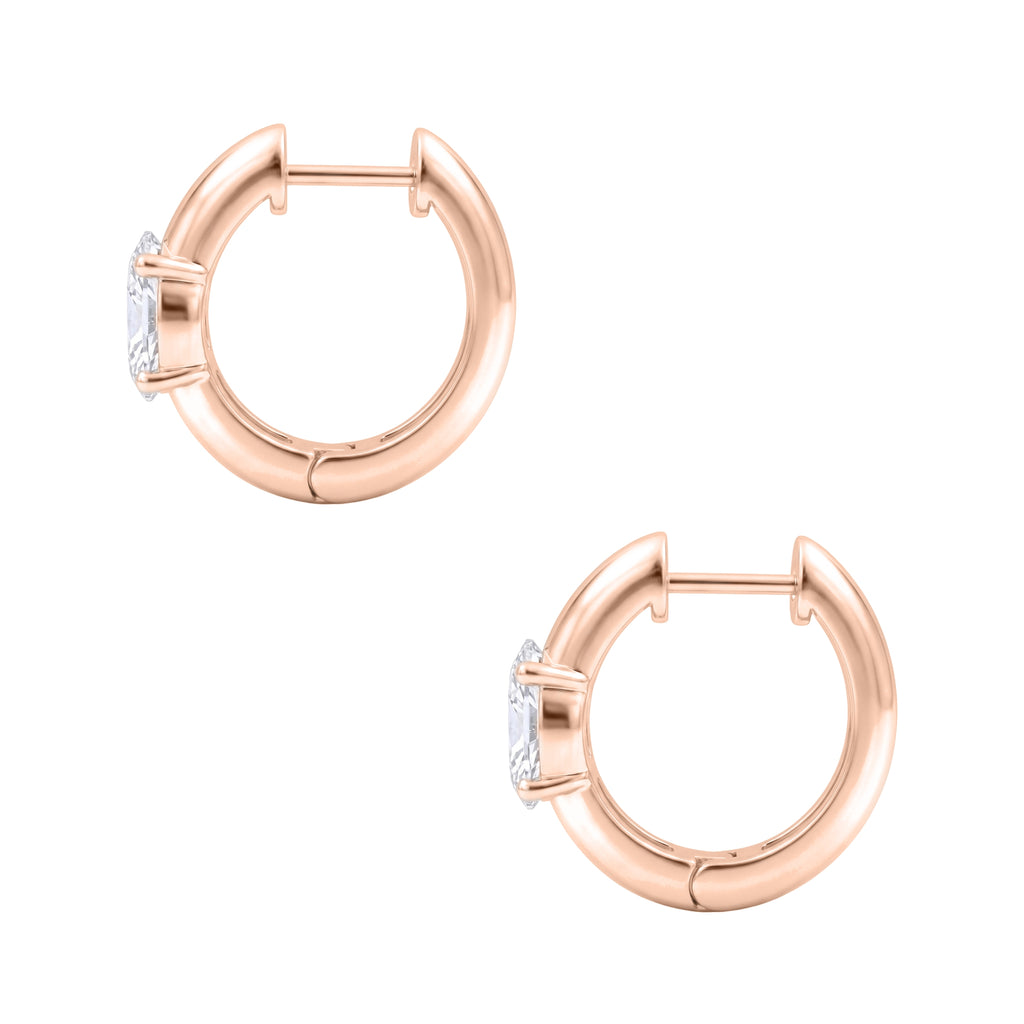 1-4 ctw Oval Hoop Earrings