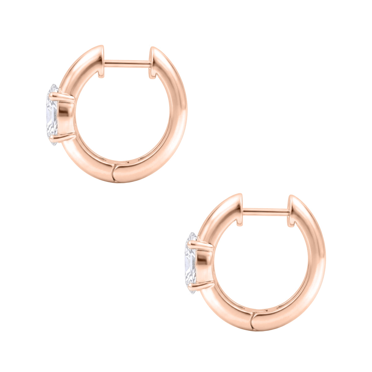 1-4 ctw Oval Hoop Earrings