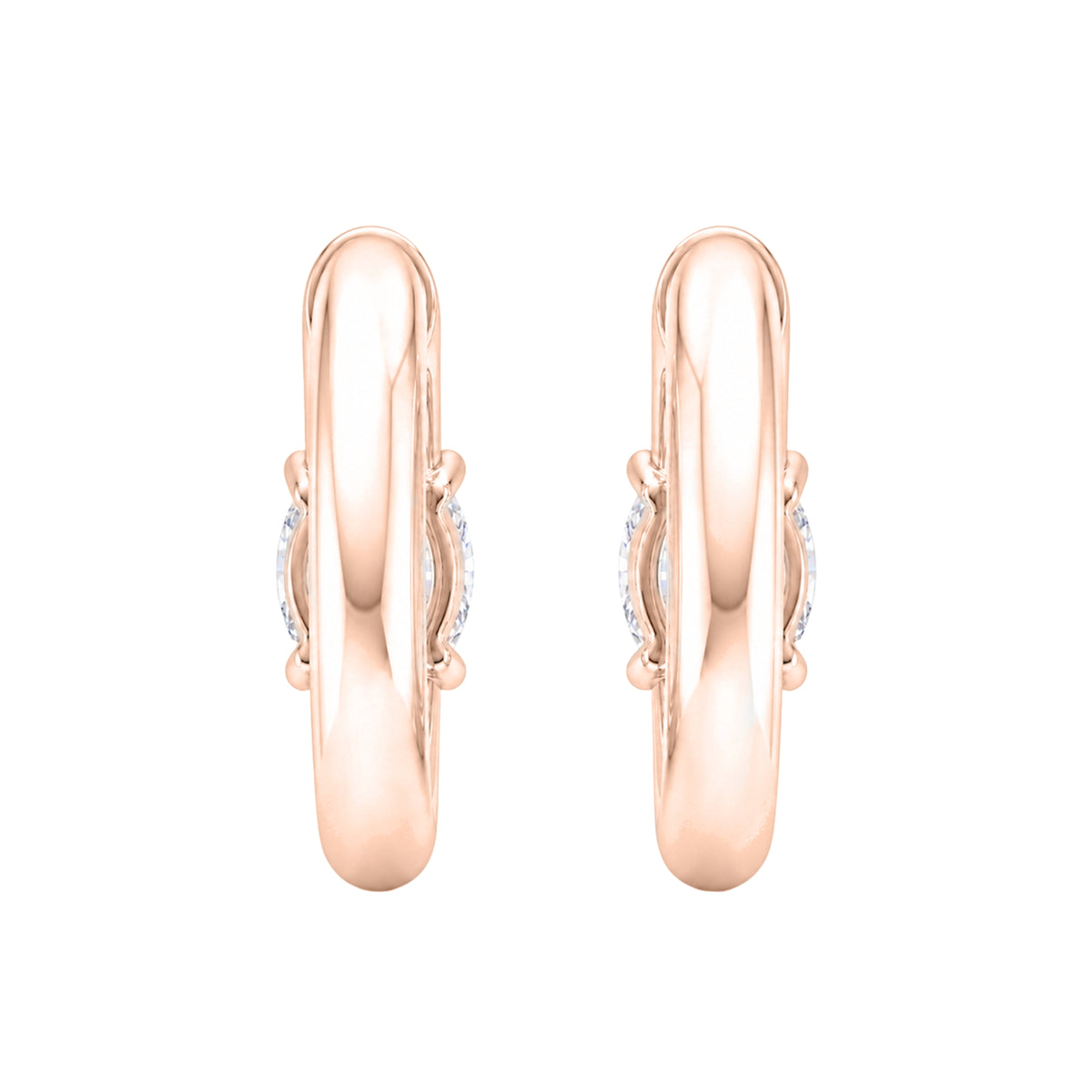 1-4 ctw Oval Hoop Earrings
