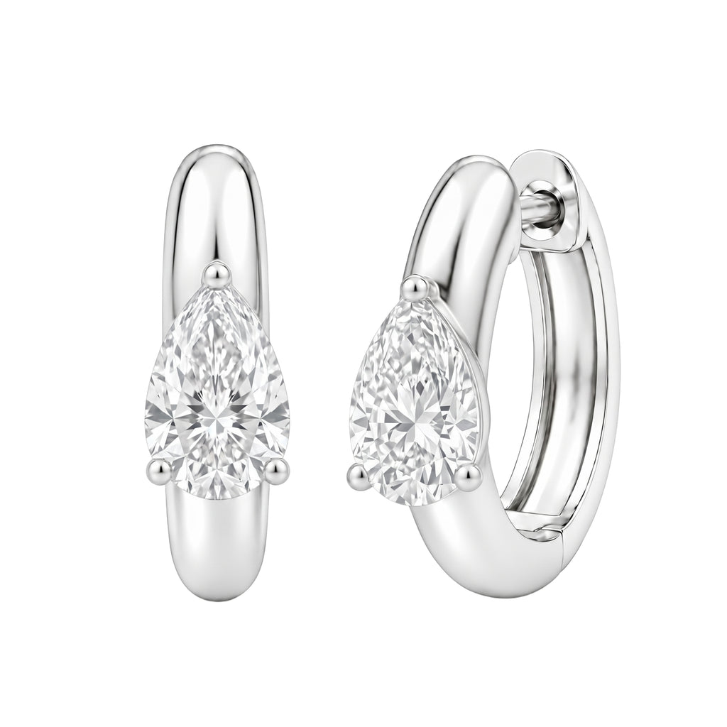 1-4 ctw Pear Hoop Earrings