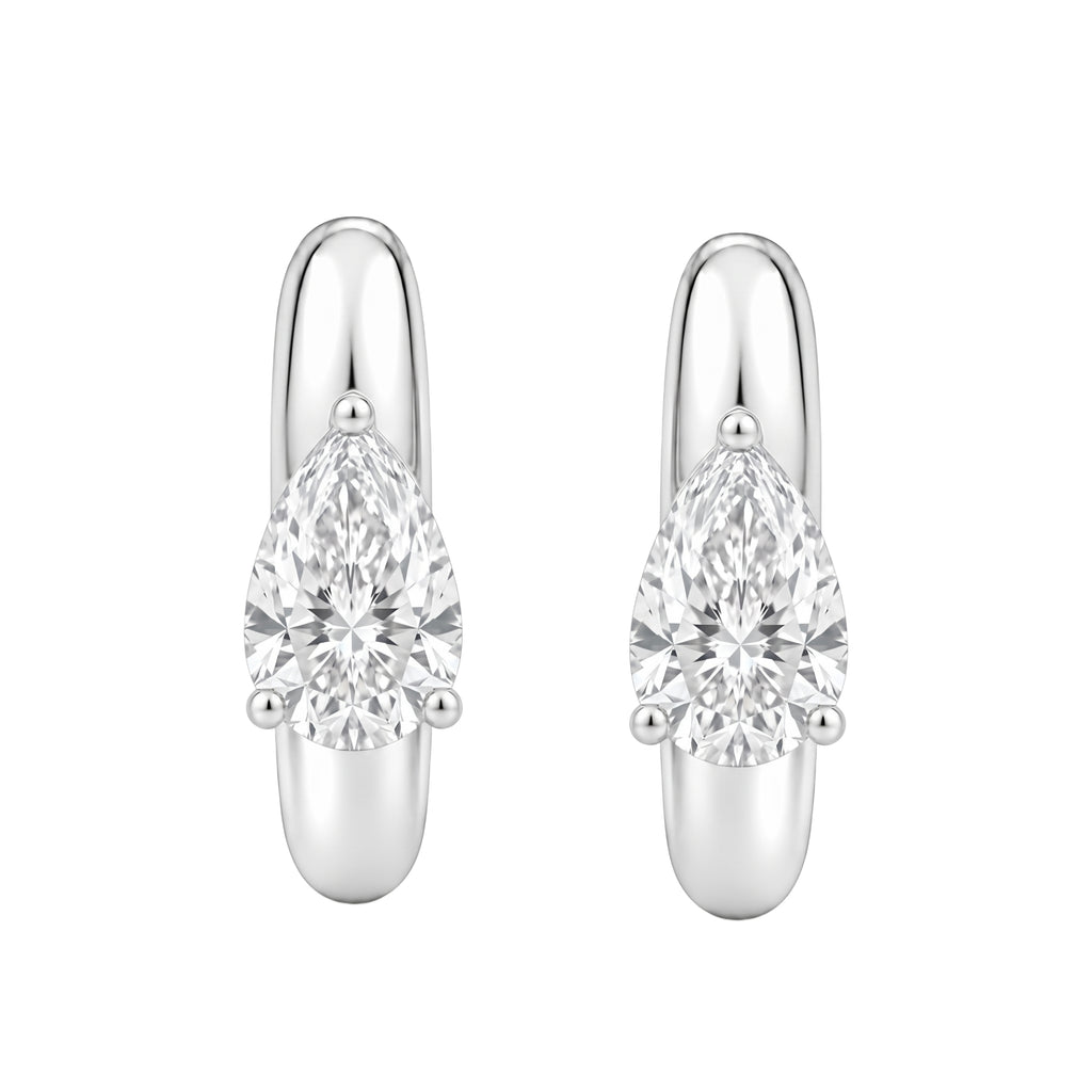 1-4 ctw Pear Hoop Earrings