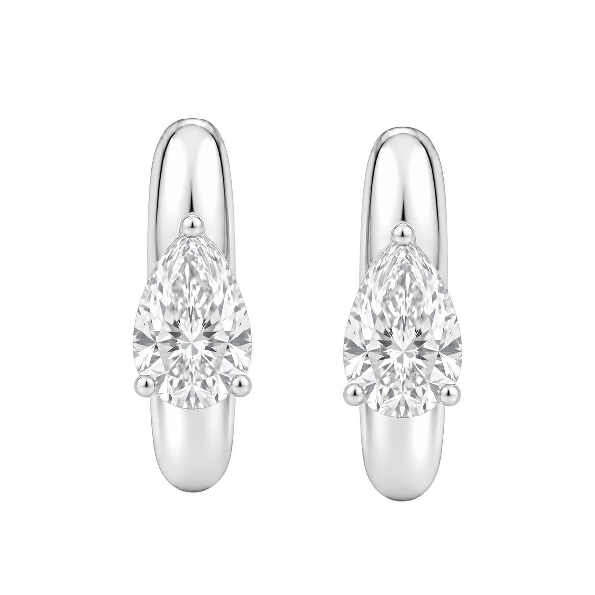 1-4 ctw Pear Hoop Earrings