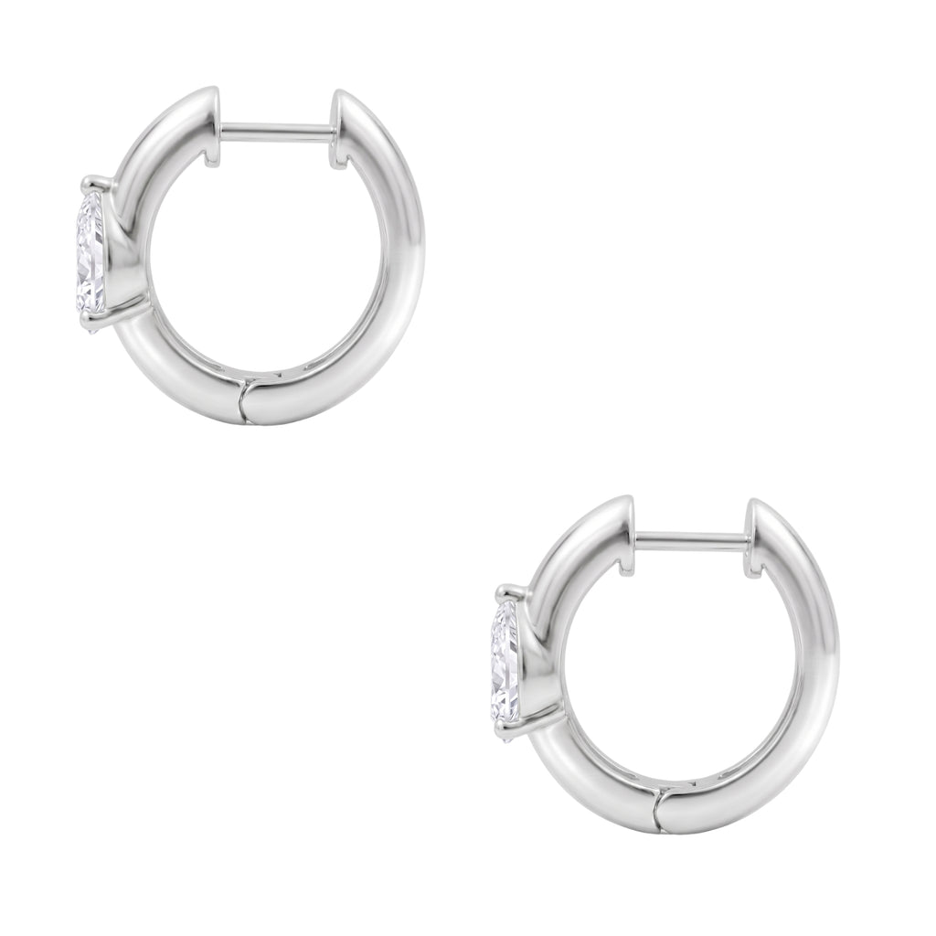 1-4 ctw Pear Hoop Earrings