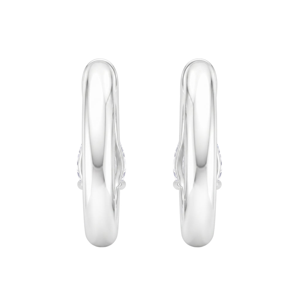1-4 ctw Pear Hoop Earrings