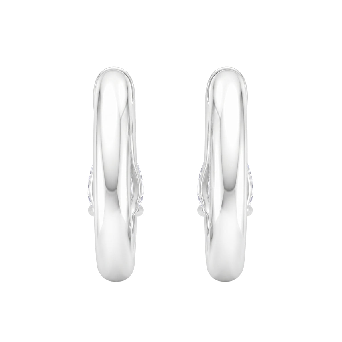 1-4 ctw Pear Hoop Earrings