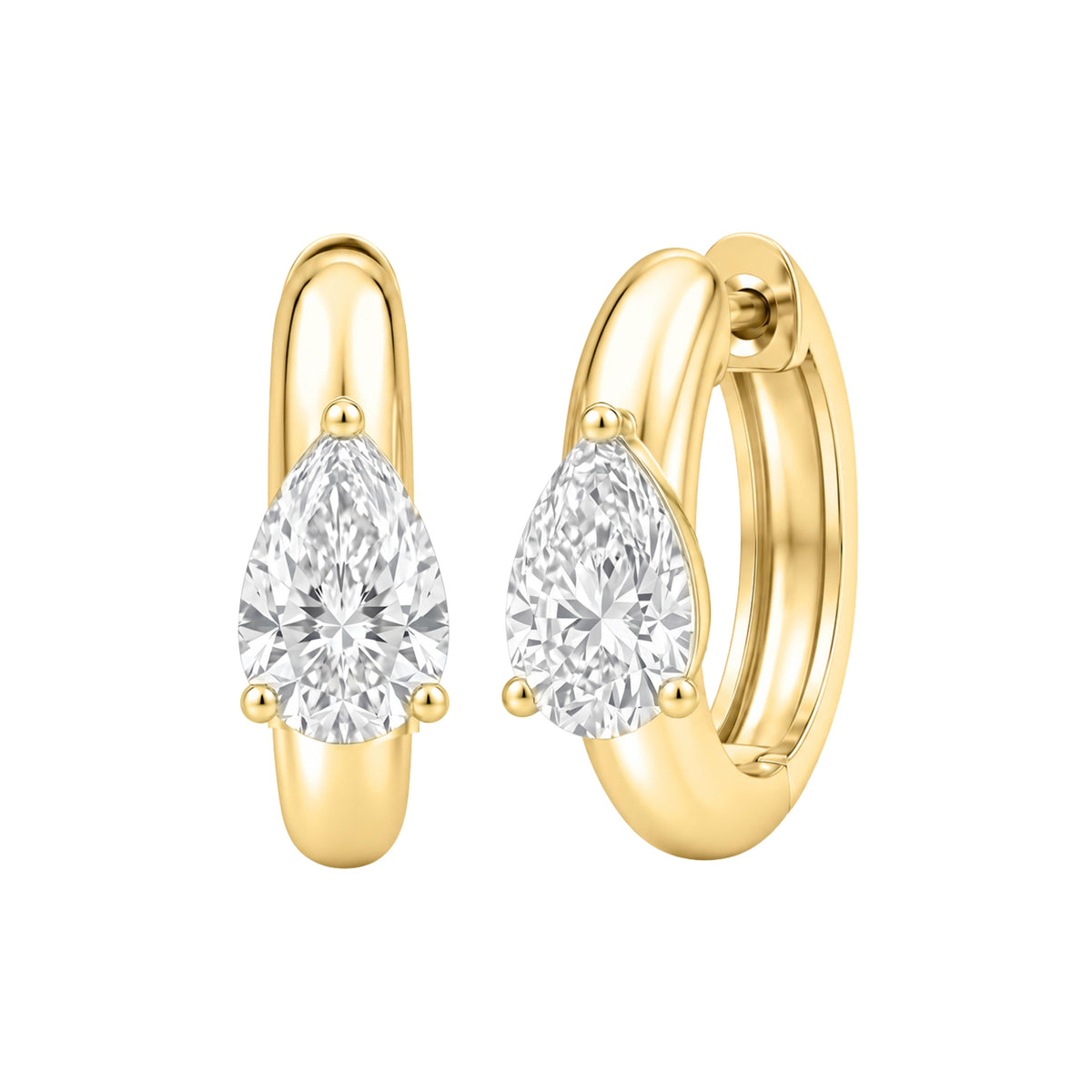 1-4 ctw Mixed Solitaire Hoop Earrings
