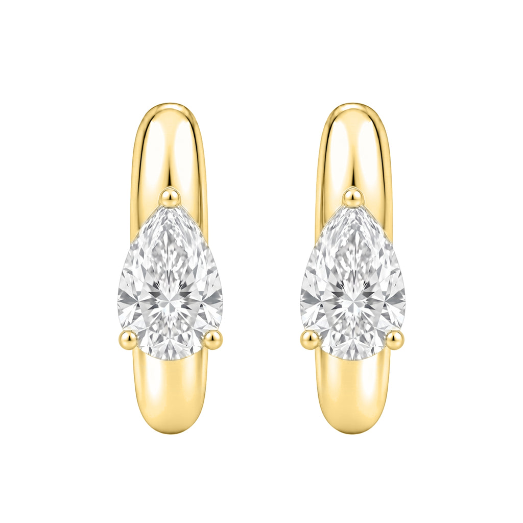 1-4 ctw Pear Hoop Earrings
