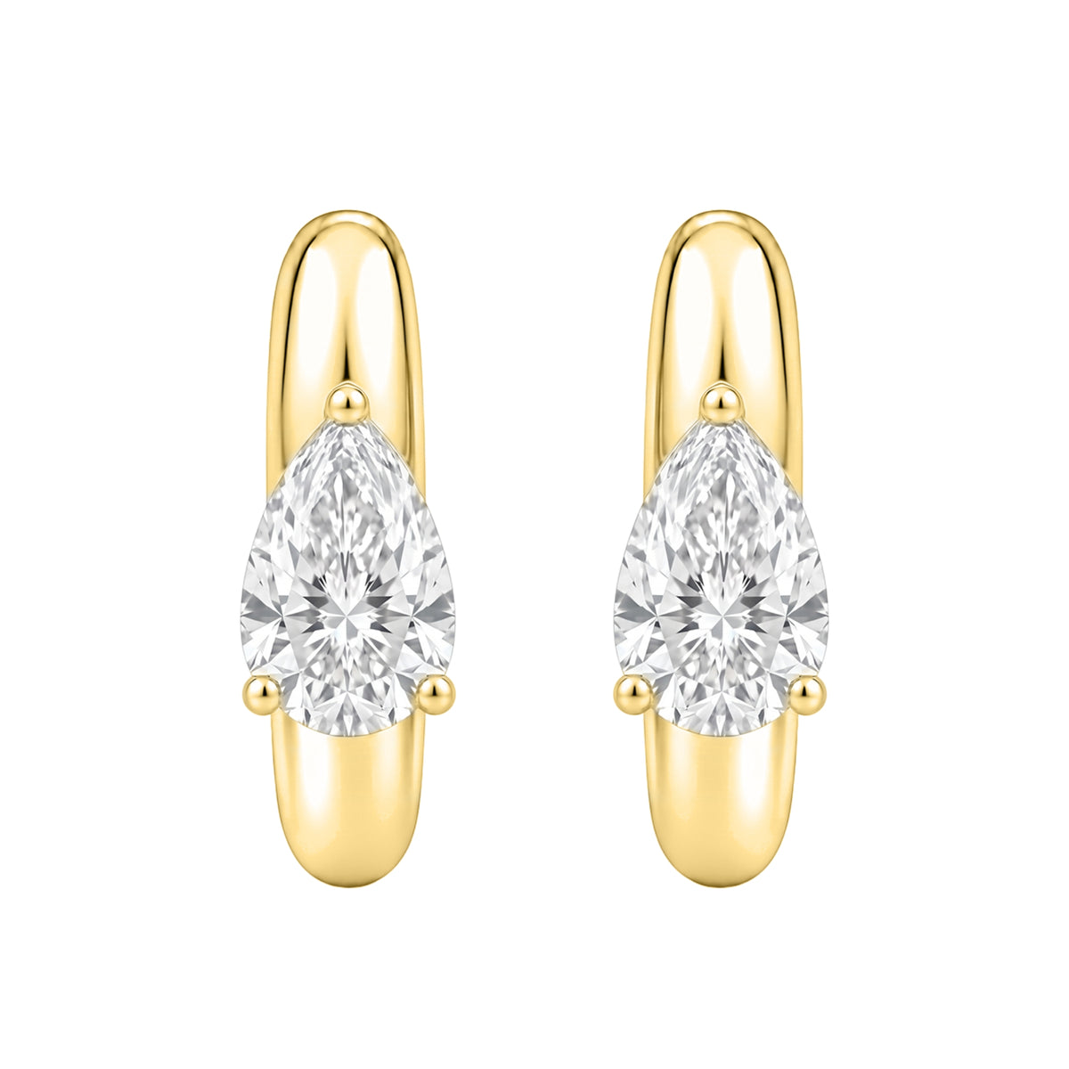 1-4 ctw Pear Hoop Earrings
