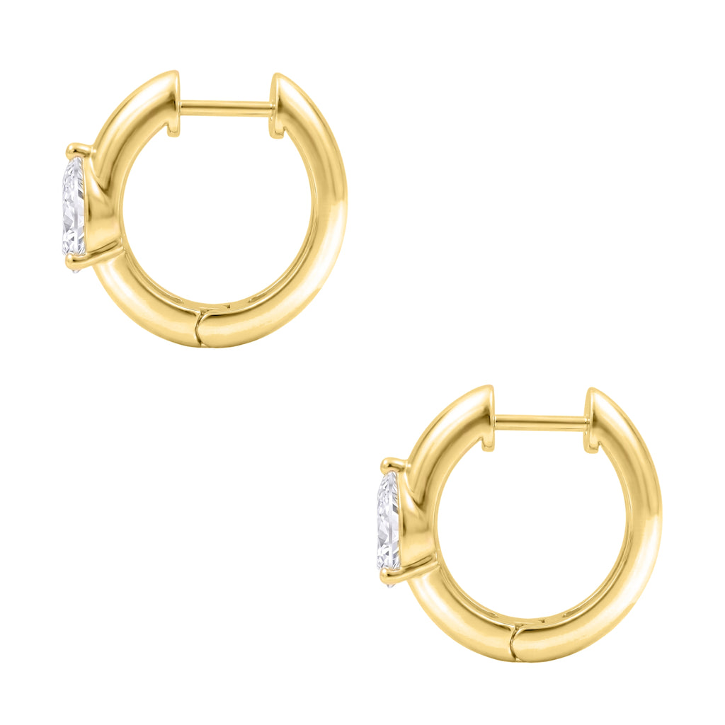 1-4 ctw Pear Hoop Earrings