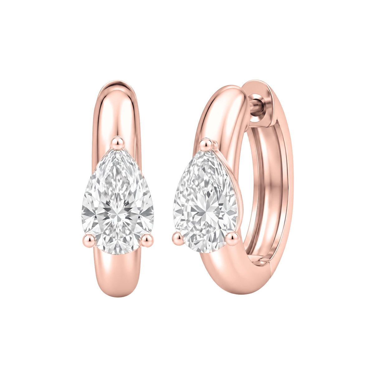 1-4 ctw Mixed Solitaire Hoop Earrings