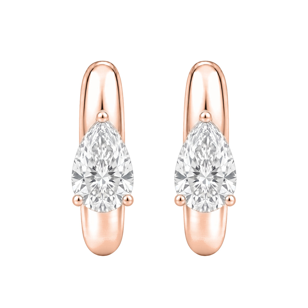 1-4 ctw Pear Hoop Earrings