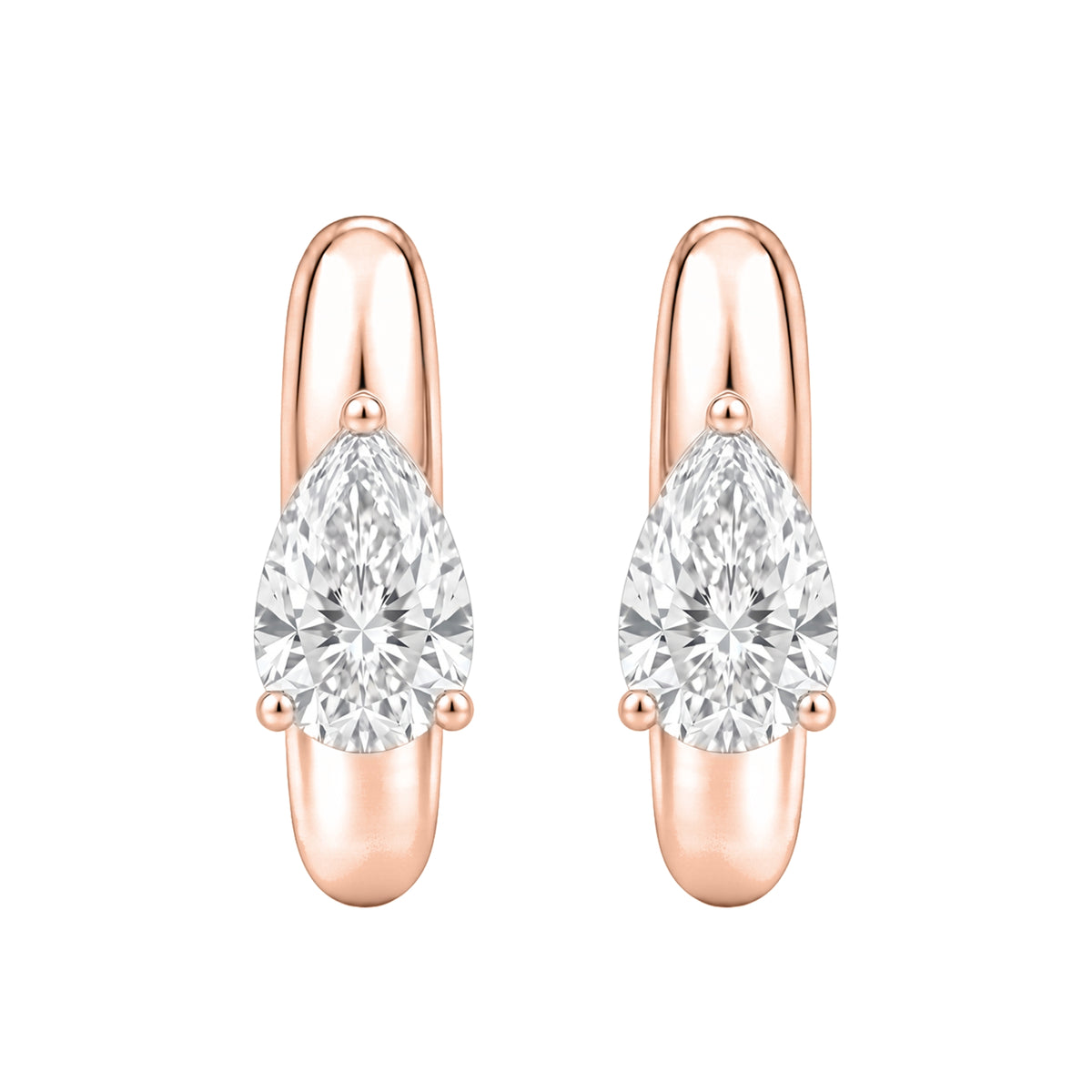 1-4 ctw Pear Hoop Earrings