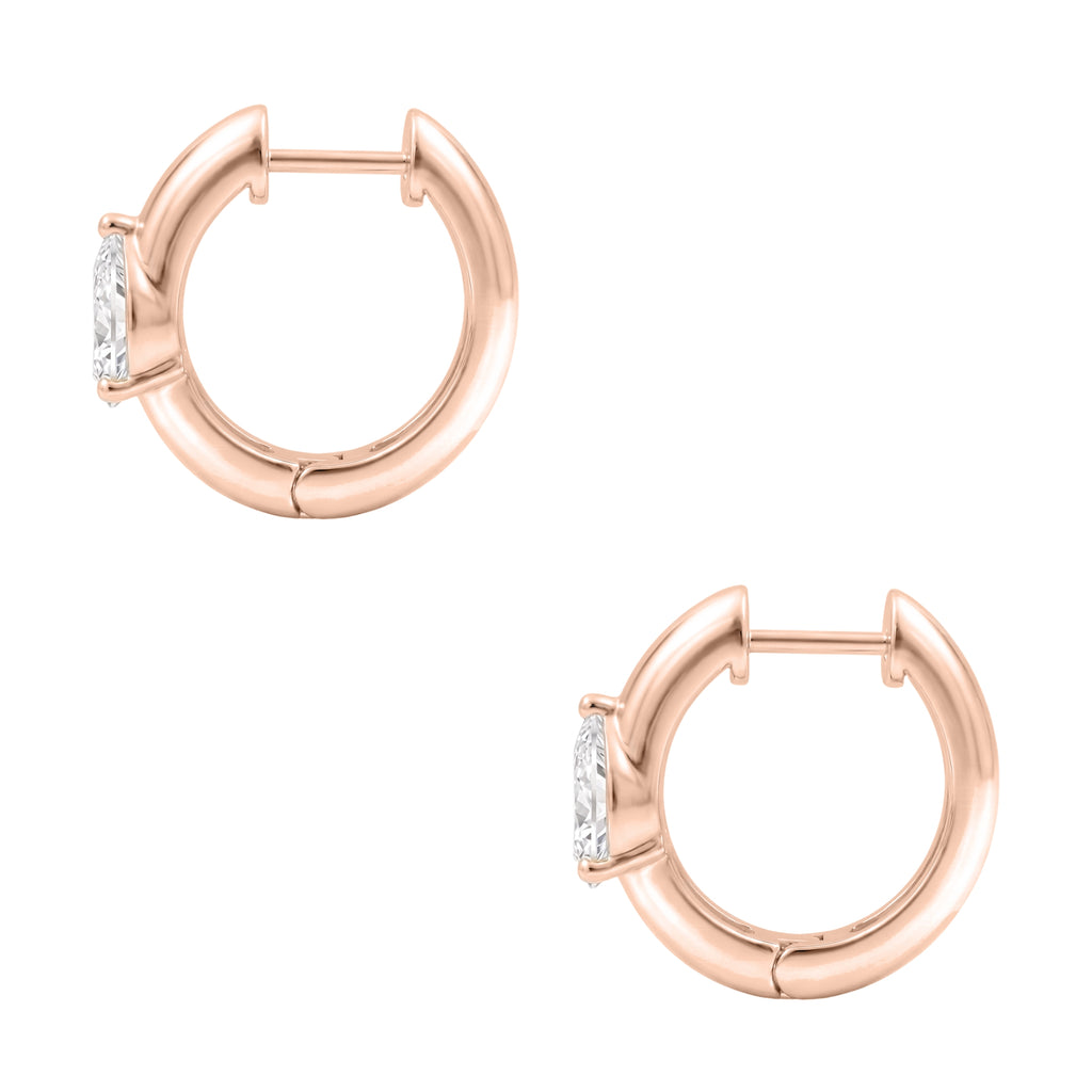 1-4 ctw Pear Hoop Earrings
