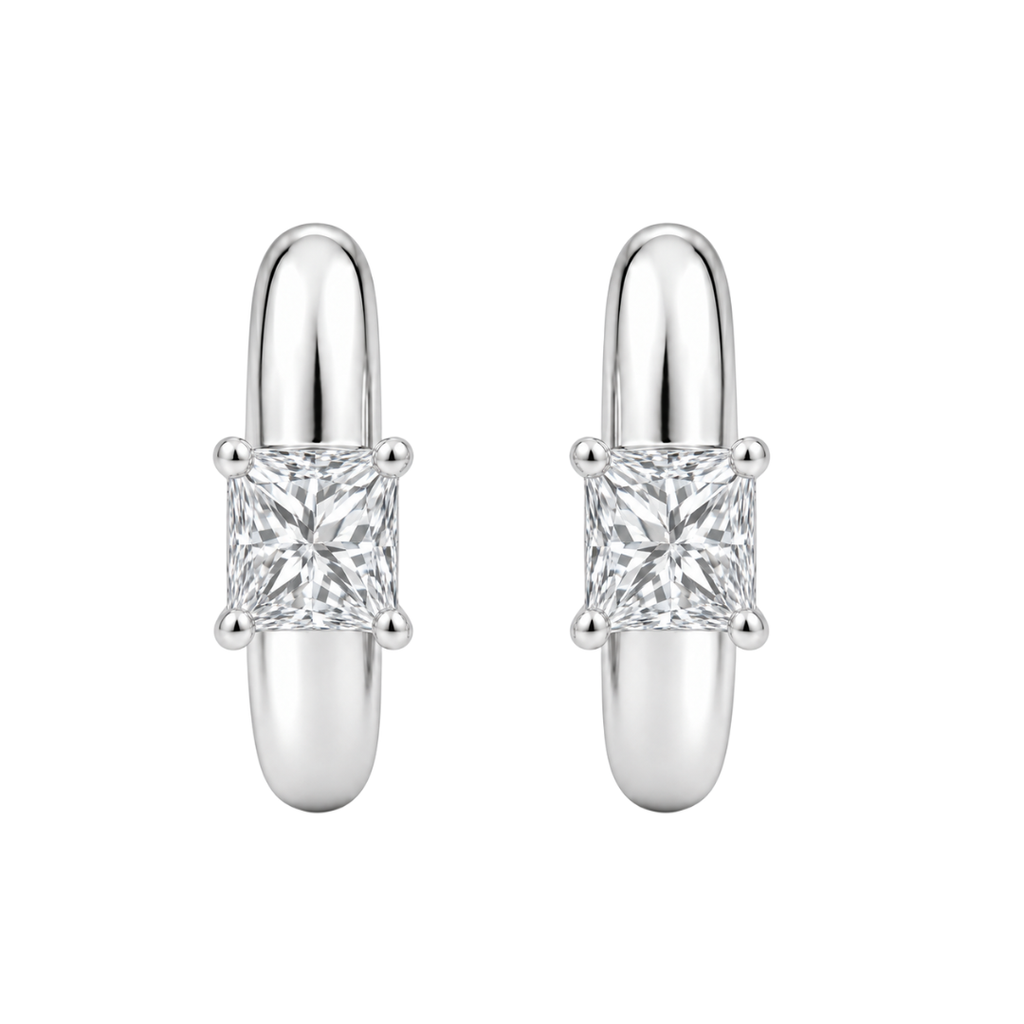 1-4 ctw Mixed Solitaire Hoop Earrings