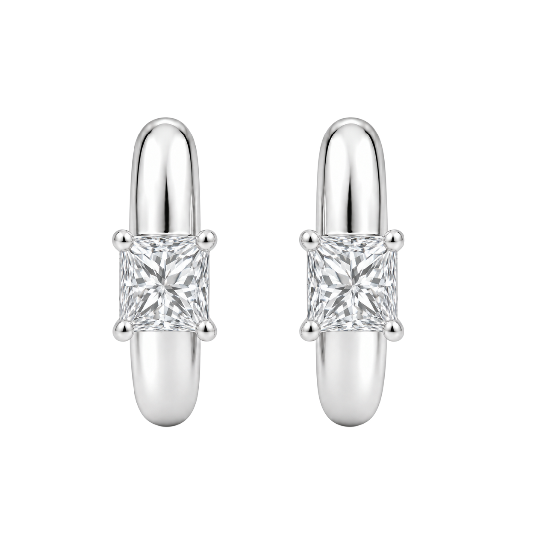 1-4 ctw Mixed Solitaire Hoop Earrings